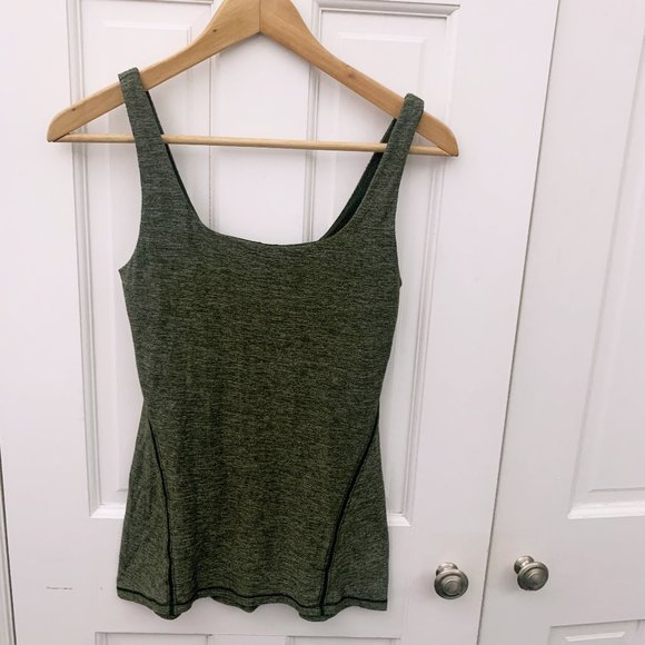 Lululemon Amala Tank Heathered Gator Green - Picture 6 of 11